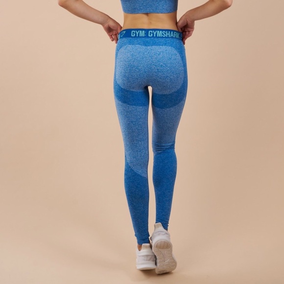 Gymshark Pants - FLEX LEGGINGS- BLUEBERRY MARL/MARINE BLUE